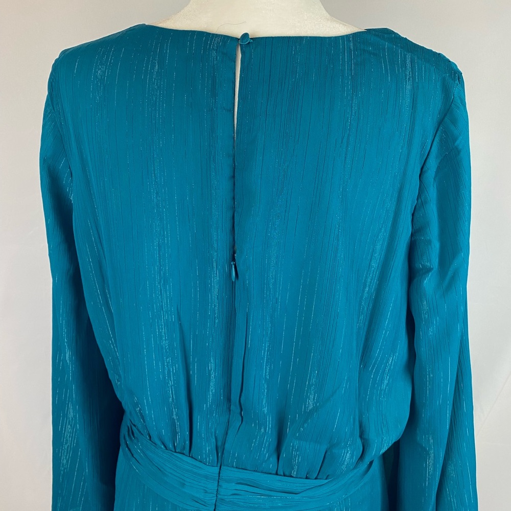 Long Trumpet Sleeve Amelia Dress in Ocean Depths, Size XL - Picture 10 of 10